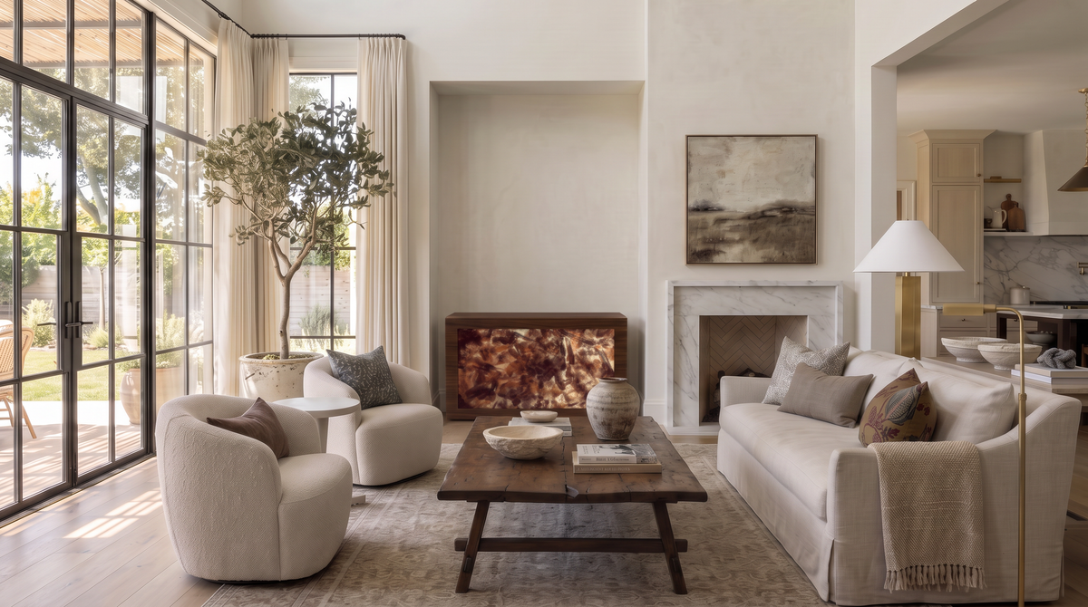 Brown Warmia Walnut in a living room
