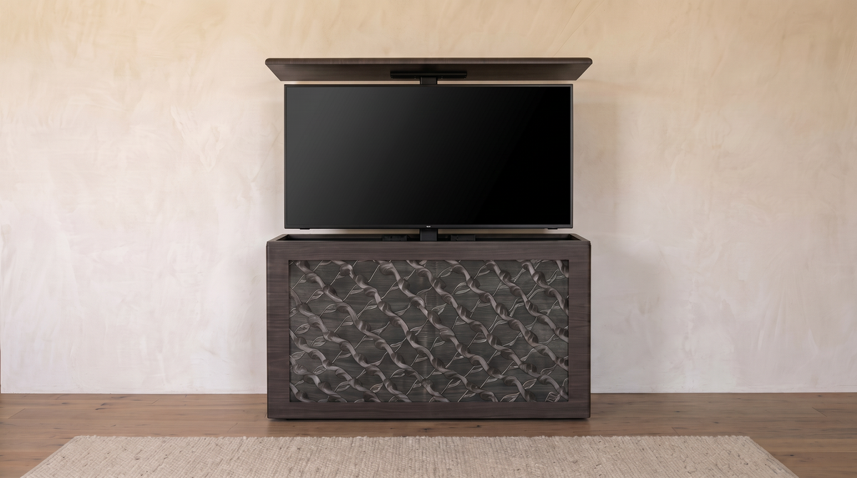 Carbon Frozen Wood with the television raised